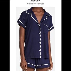 Eberjey Rickrack Short PJ Set small blue/ white